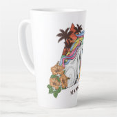 Individuelle Name Tropical Unicorn Milchtasse (Linke Ecke)