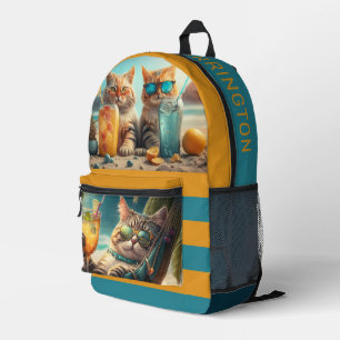 Individuelle Name Tropische Ferienwohnungen Katzen Bedruckter Rucksack