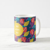 Individuelle Name tropische florale lustig bunt Kaffeetasse (VorderseiteRechts)