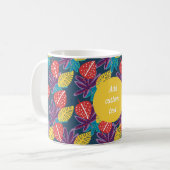 Individuelle Name tropische florale lustig bunt Kaffeetasse (Vorderseite Links)