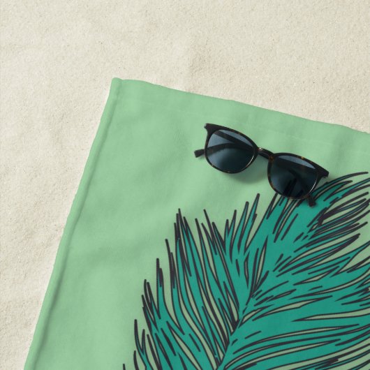 individuelle Name Tropischer Papagei Strandtuch (Beispiel)