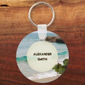 Individuelle Name | Tropischer Strand Schlüsselanhänger (Vorderseite)