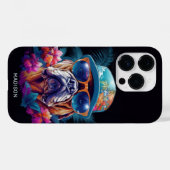 Individuelle Name Tropischer Urlaubshund Case-Mate iPhone Hülle (Rückseite (Horizontal))