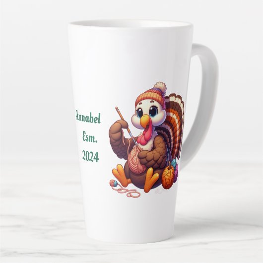 Individuelle Name-Truthühner-Häkchen Milchtasse (Rechte Ecke)