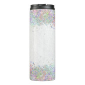 Individuelle Name Tumbler, Silver Glitzer Tumbler Thermosbecher (Rückseite)
