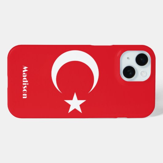 Individuelle Name Türkei-Flagge Case-Mate iPhone Hülle (Rückseite (Horizontal))