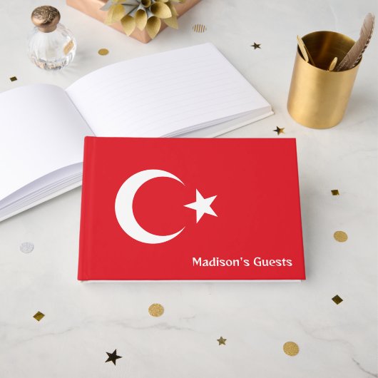 Individuelle Name Türkei-Flagge Gästebuch (Vorderseite Offen)