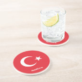 Individuelle Name Türkei-Flagge Getränkeuntersetzer (Seite)