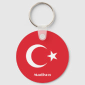 Individuelle Name Türkei-Flagge Schlüsselanhänger (Rückseite)