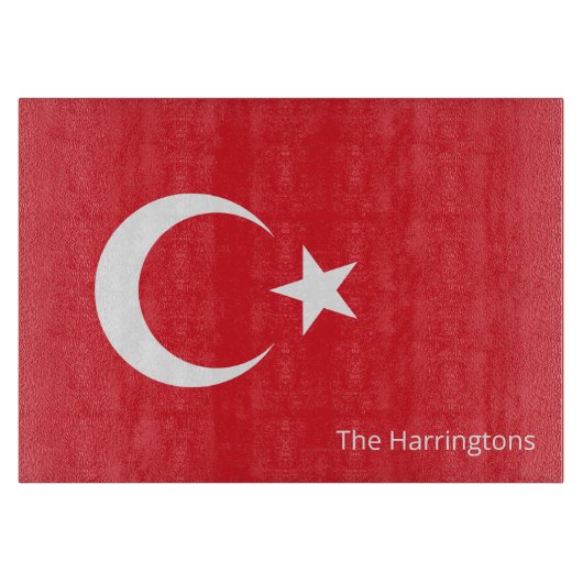 Individuelle Name Türkei-Flagge Schneidebrett (Vorderseite)