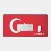 Individuelle Name Türkei-Flagge Schreibtischunterlage (Tastatur & Maus)