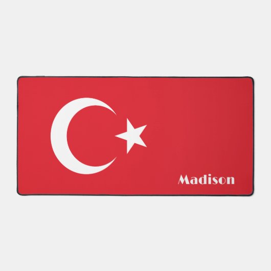 Individuelle Name Türkei-Flagge Schreibtischunterlage (Vorderseite)