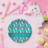 Individuelle Name Türkis Alte englische Schafhunde Pappteller (Party)