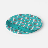 Individuelle Name Türkis Alte englische Schafhunde Pappteller (Schrägansicht)