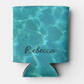 Individuelle Name Türkis Pool Wasser Dosenkühler (Vorderseite)