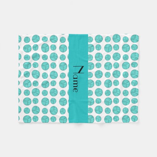 Individuelle Name Türkis Volleyball-Muster Fleecedecke (Vorderseite (Horizontal))