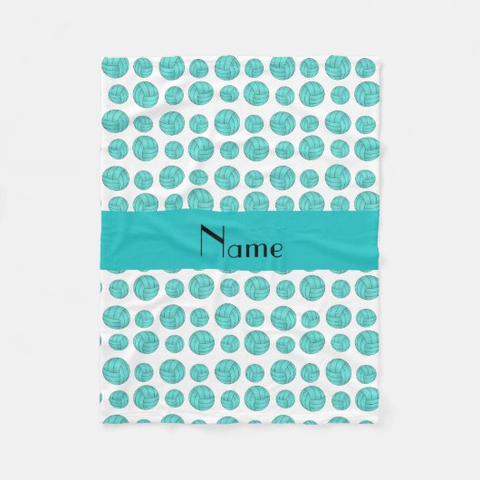 Individuelle Name Türkis Volleyball-Muster Fleecedecke (Vorderseite)