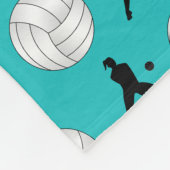 Individuelle Name türkisfarbene Volleyballs Silhou Fleecedecke (Ecke)