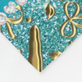 Individuelle Name türkisfarbener Glitzer Fleecedecke (Ecke)
