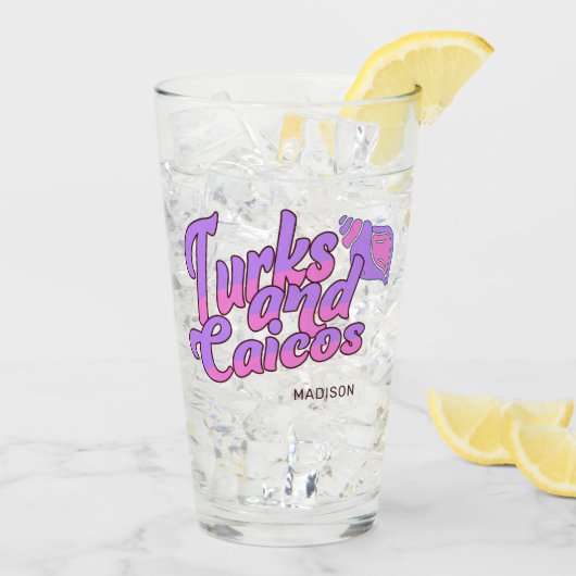 Individuelle Name Turks und Caicos Conch Glas (Rückseite Ice)
