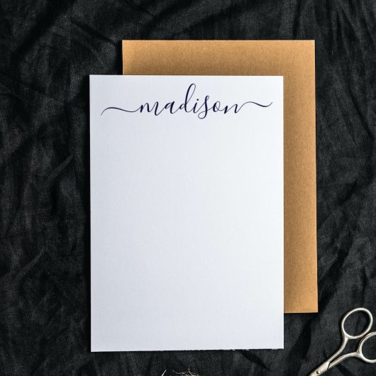 Individuelle Name Typografie Blau/Weiß Mitteilungskarte