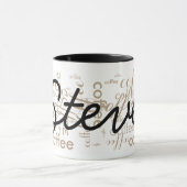 individuelle Name-Typografie Tasse (Zentrum)
