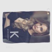 Individuelle Name Typografie und Foto Golfhandtuch (Horizontal)