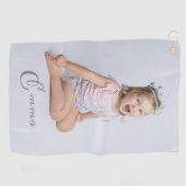 Individuelle Name Typografie und Foto Golfhandtuch (Horizontal)