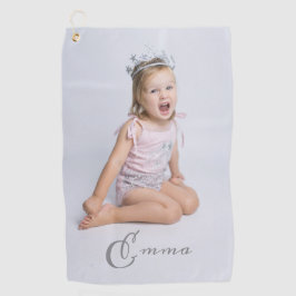 Individuelle Name Typografie und Foto Golfhandtuch