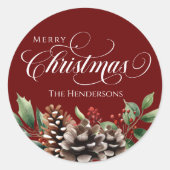 Individuelle Name Typografy Christmas Sticker (Vorderseite)