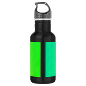 Individuelle Name über Neon Aqua Green und Gelb Trinkflasche (Rückseite)