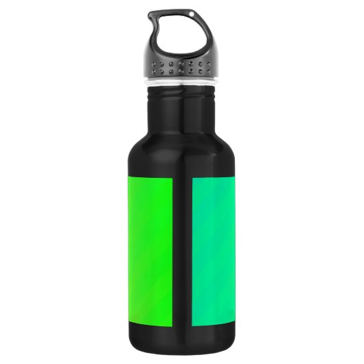 Individuelle Name über Neon Aqua Green und Gelb Trinkflasche (Rückseite)