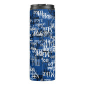 Individuelle Name überlappen All-over-BLAU Thermosbecher (Rückseite)