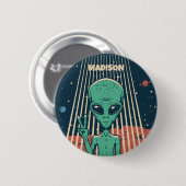 INDIVIDUELLE NAME UFO ALIEN BUTTON (Vorne & Hinten)