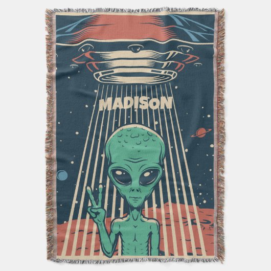 INDIVIDUELLE NAME UFO ALIEN DECKE (Vorderseite Vertikal)