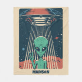 INDIVIDUELLE NAME UFO ALIEN FLEECEDECKE (Vorderseite)