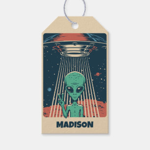 INDIVIDUELLE NAME UFO ALIEN GESCHENKANHÄNGER