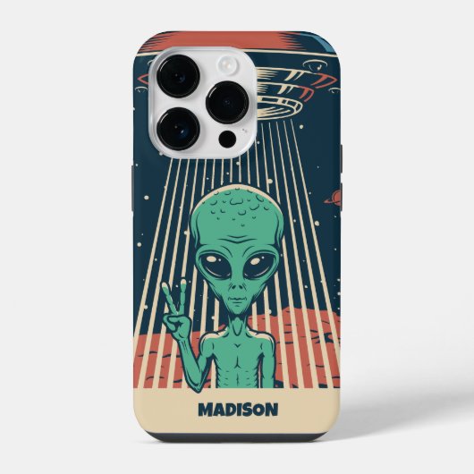 INDIVIDUELLE NAME UFO ALIEN iPhone HÜLLE (Rückseite)