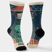 INDIVIDUELLE NAME UFO ALIEN SOCKEN (Gewinkelt)
