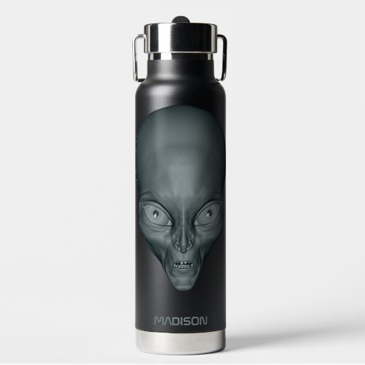 INDIVIDUELLE NAME UFO ALIEN TRINKFLASCHE (Vorderseite)