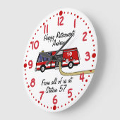 Individuelle Name-Uhr für Feuerwehrleute Große Wanduhr (Winkel)