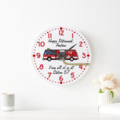 Individuelle Name-Uhr für Feuerwehrleute Große Wanduhr (Zuhause)