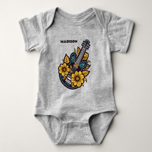 Individuelle Name Ukulele Baby Strampler (Vorderseite)