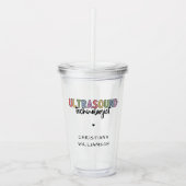 Individuelle Name Ultrasound Technologist Geschenk Acryltrinkbecher (Vorderseite)