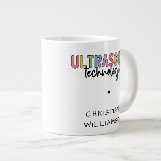 Individuelle Name Ultrasound Technologist Geschenk Jumbo-Tasse (Vorderseite Rechts)