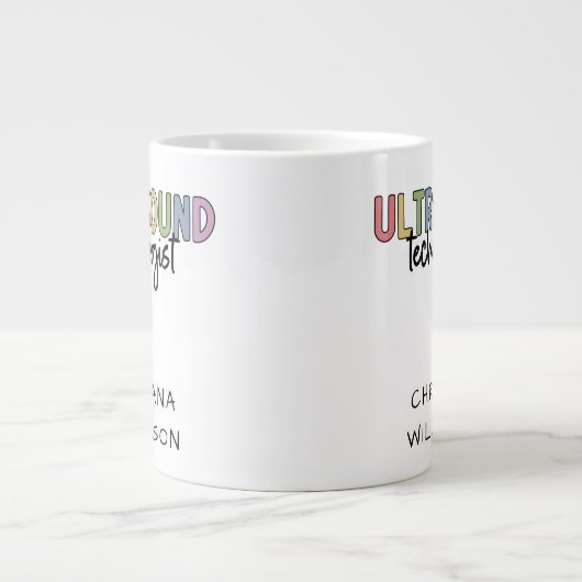 Individuelle Name Ultrasound Technologist Geschenk Jumbo-Tasse (Vorderseite)