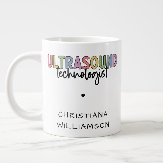 Individuelle Name Ultrasound Technologist Geschenk Jumbo-Tasse (Links)