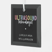 Individuelle Name Ultrasound Technologist Geschenk Ornament Aus Glas (Vorderseite links)