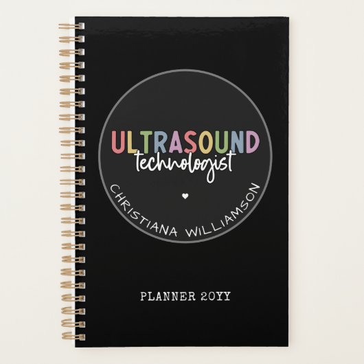 Individuelle Name Ultrasound Technologist Geschenk Planer (Vorderseite)