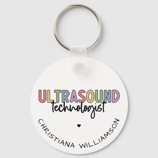 Individuelle Name Ultrasound Technologist Geschenk Schlüsselanhänger (Vorderseite)